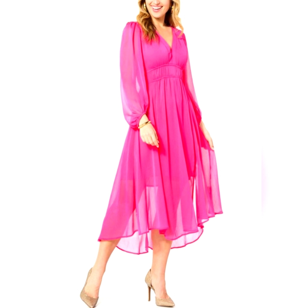 Jessica Simpson Bonita Chiffon Dress Pink  New without tags!✨️